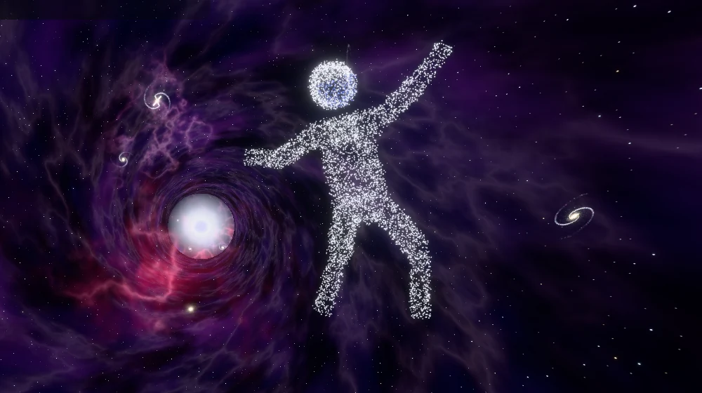Development capture: the scroll-driven wormhole scene.