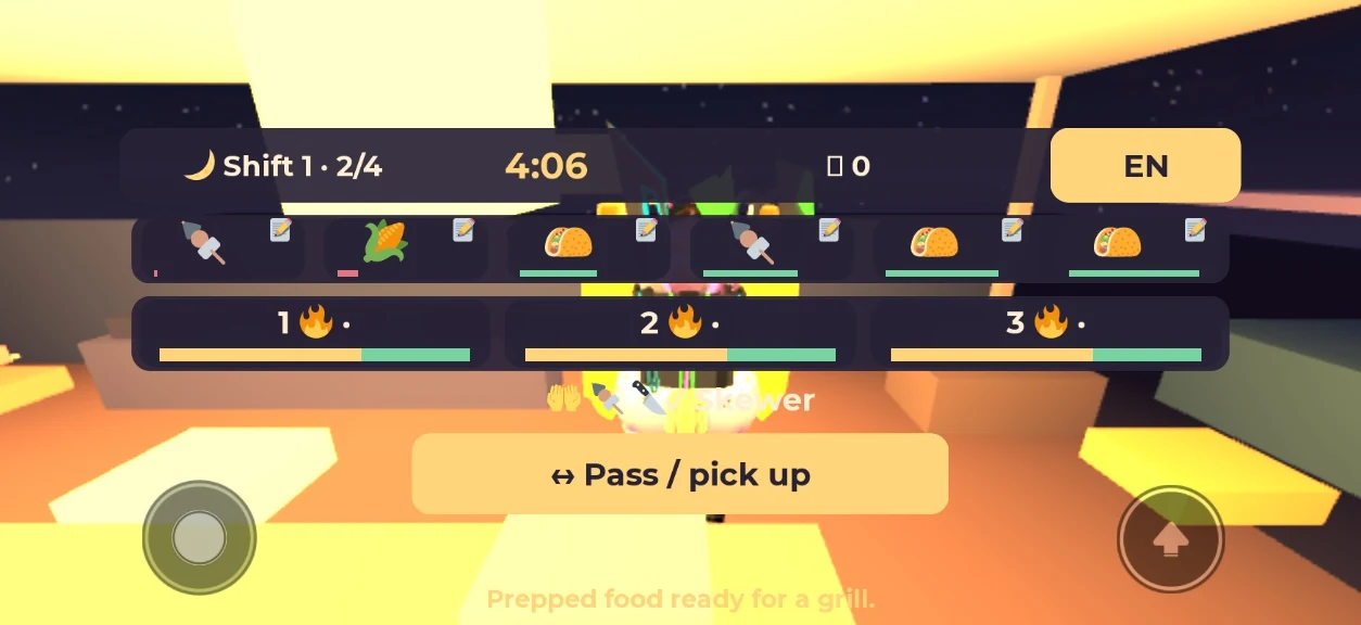 Local prototype test: food waits on the shared pass rack.